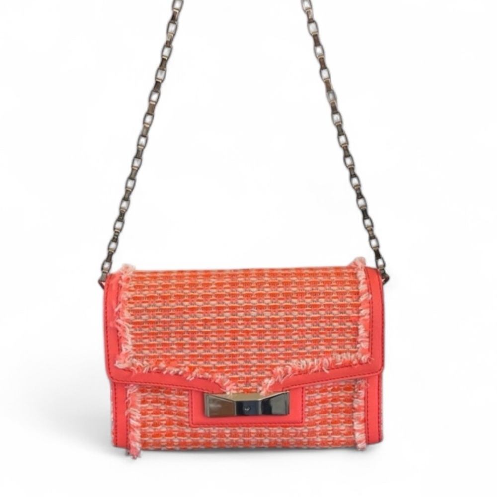 KATE SPADE Carroll Park Tweed Scarlette Coral Shoulder Bag & Dust Bag